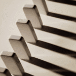 alignment blank dominoes in a row with shadow